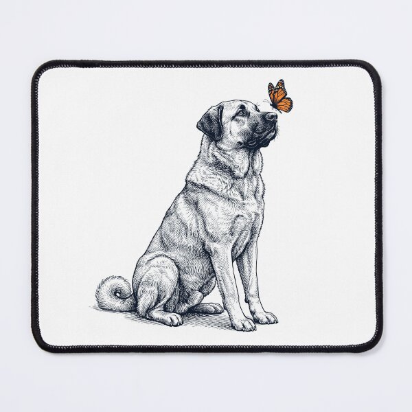 Item preview, Vintage Anatolian Shepherd Dog with Butterfly Dog Lover designed and sold by DoodleTortle.