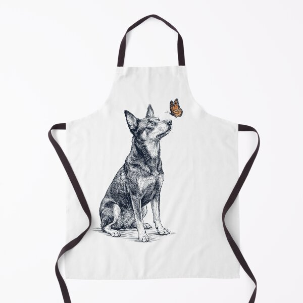 Item preview, Vintage Australian Kelpie with Butterfly Dog Lover designed and sold by DoodleTortle.