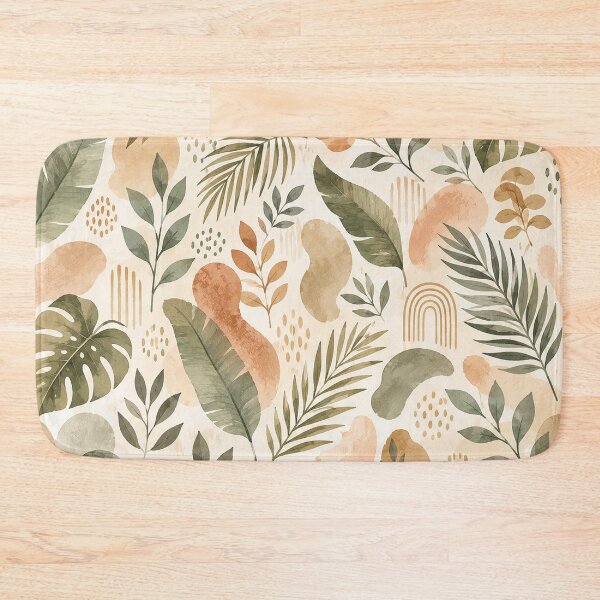 Item preview, Boho Tropical Leaf Seamless Pattern | Earth Tone Botanical Tile | Organic Palm & Monstera Wallpaper Design designed and sold by AnimalAirtistry.