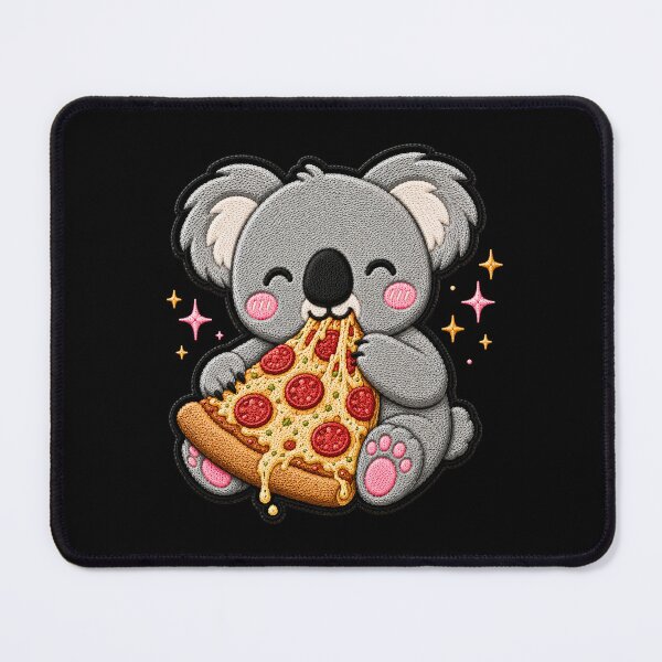 Item preview, Kawaii Koala Pizza Embroidery Patch Cute Chibi designed and sold by ColorSplash123.