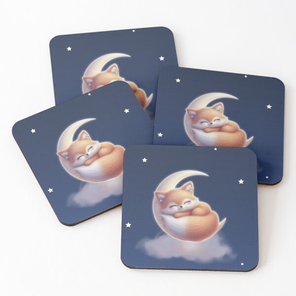 Item preview, Sleepy Fox on Moon | Cute Kawaii Fox Gift for Animal Lovers | Cozy Night Aesthetic designed and sold by lunadesignsmoon.