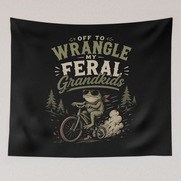 Item preview, Wranglin My Feral Grandkids Funny Grandma Tee Cottagecore Frogcore Tshirt Great-Grandma Sweatshirt Nana Sweater Mimi Mothers Day Gift Kids designed and sold by THREE LITTLE BEANS.