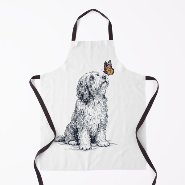 Item preview, Vintage Bearded Collie with Butterfly Dog Lover designed and sold by DoodleTortle.