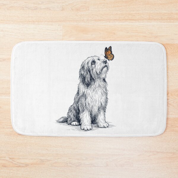 Item preview, Vintage Bearded Collie with Butterfly Dog Lover designed and sold by DoodleTortle.