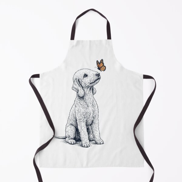Item preview, Vintage Bedlington Terrier with Butterfly Dog Lover designed and sold by DoodleTortle.