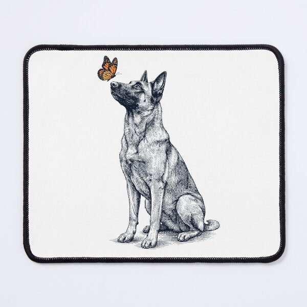 Item preview, Vintage Belgian Shepherd with Butterfly Dog Lover designed and sold by DoodleTortle.