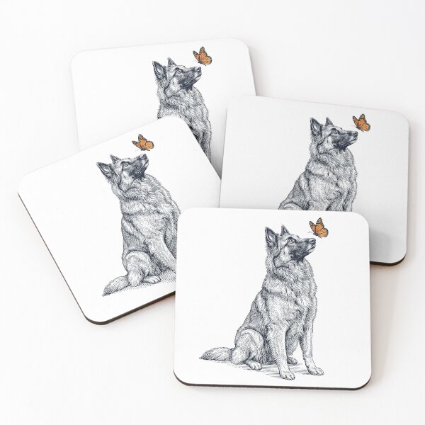 Item preview, Vintage Belgian Tervuren with Butterfly Dog Lover designed and sold by DoodleTortle.