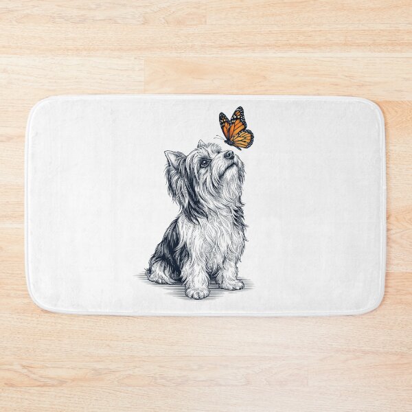 Item preview, Vintage Biewer Terrier with Butterfly Dog Lover designed and sold by DoodleTortle.