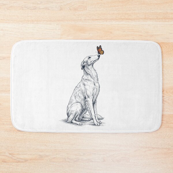 Item preview, Vintage Borzoi with Butterfly Dog Lover designed and sold by DoodleTortle.
