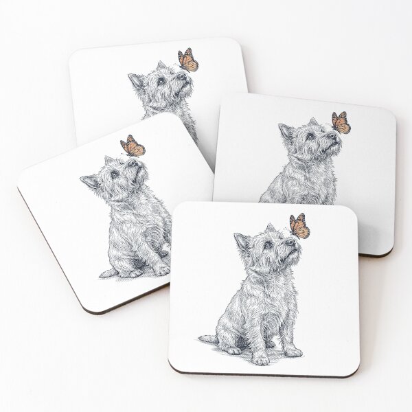 Item preview, Vintage Cairn Terrier with Butterfly Dog Lover designed and sold by DoodleTortle.