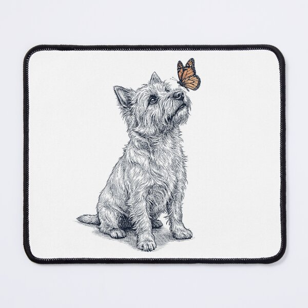Item preview, Vintage Cairn Terrier with Butterfly Dog Lover designed and sold by DoodleTortle.