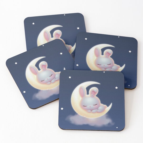 Item preview, Sleepy Bunny on Moon | Cute Kawaii Rabbit Gift | Cozy Night Aesthetic Animal designed and sold by lunadesignsmoon.
