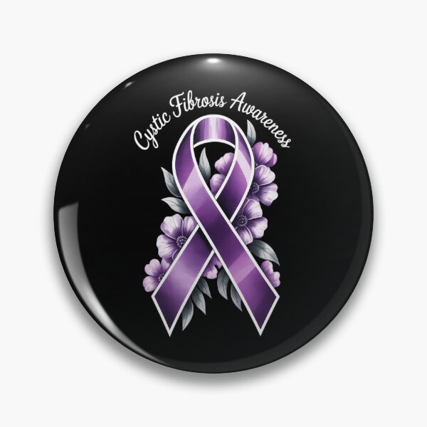 Item preview, Cystic Fibrosis Awareness Cystic Fibrosis Floral Purple Awareness Ribbon designed and sold by SapfireStuArt.