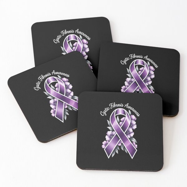 Item preview, Cystic Fibrosis Awareness Cystic Fibrosis Floral Purple Awareness Ribbon designed and sold by SapfireStuArt.