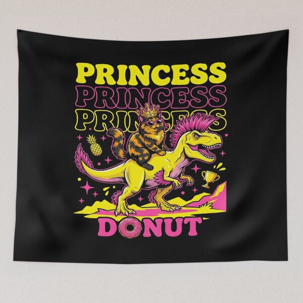 Item preview, Princess Princess Princess Donut Funny Cat Riding Dinosaur designed and sold by Namerreh59Art.