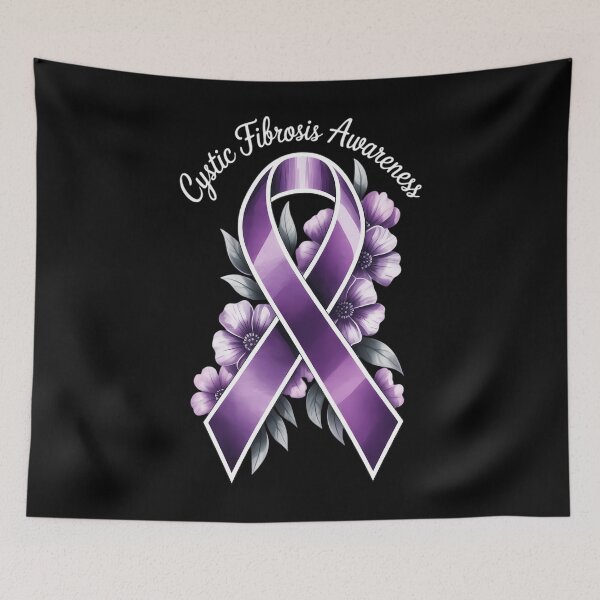 Item preview, Cystic Fibrosis Awareness Cystic Fibrosis Floral Purple Awareness Ribbon designed and sold by SapfireStuArt.