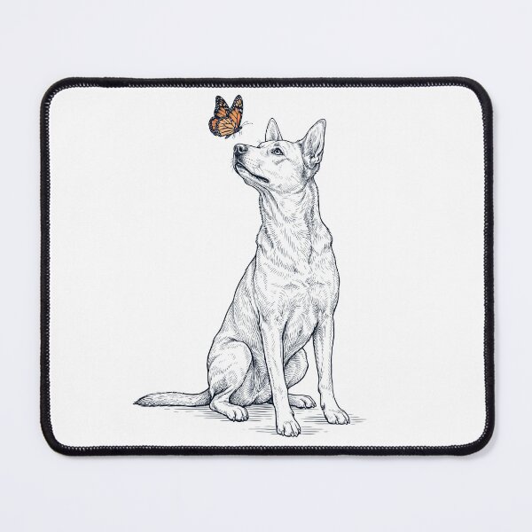 Item preview, Vintage Carolina Dog with Butterfly Dog Lover designed and sold by DoodleTortle.