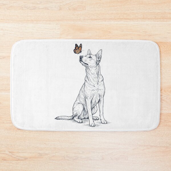 Item preview, Vintage Carolina Dog with Butterfly Dog Lover designed and sold by DoodleTortle.