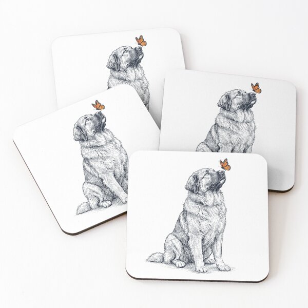 Item preview, Vintage Caucasian Shepherd Dog with Butterfly Dog Lover designed and sold by DoodleTortle.