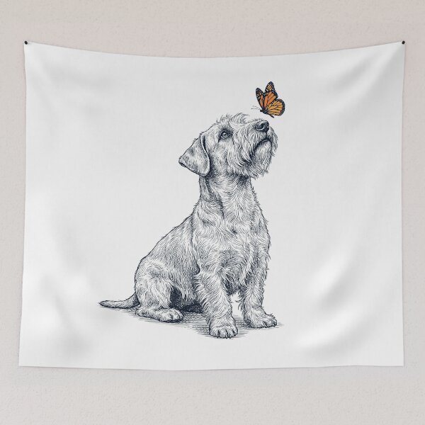 Item preview, Vintage Cesky Terrier with Butterfly Dog Lover designed and sold by DoodleTortle.