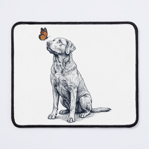 Item preview, Vintage Chesapeake Bay Retriever with Butterfly Dog Lover designed and sold by DoodleTortle.