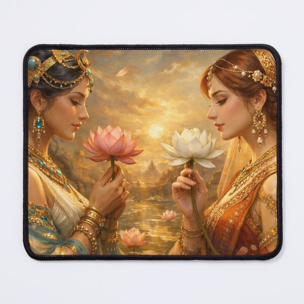 Item preview, Sisters with Lotus Flower designed and sold by Sigtrix.