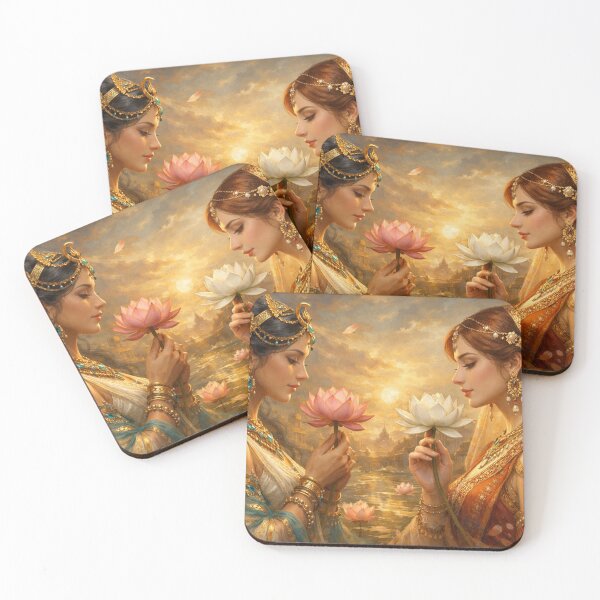 Item preview, Sisters with Lotus Flower designed and sold by Sigtrix.