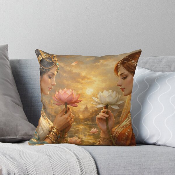 Item preview, Sisters with Lotus Flower designed and sold by Sigtrix.