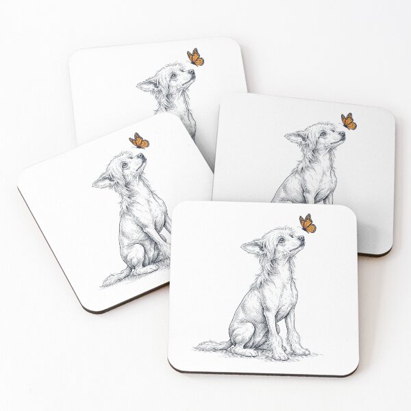 Item preview, Vintage Chinese Crested Dog with Butterfly Dog Lover designed and sold by DoodleTortle.