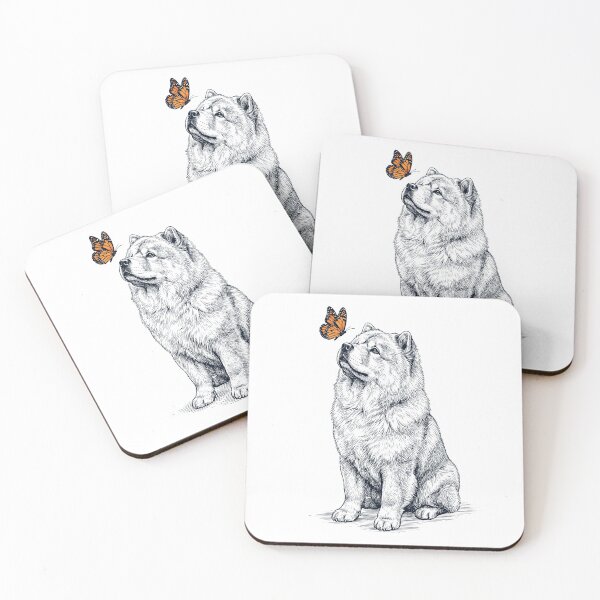 Item preview, Vintage Chow Chow with Butterfly Dog Lover designed and sold by DoodleTortle.