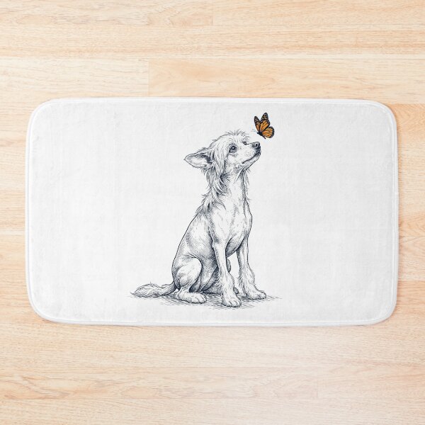 Item preview, Vintage Chinese Crested Dog with Butterfly Dog Lover designed and sold by DoodleTortle.