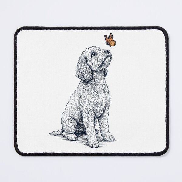 Item preview, Vintage Cockapoo with Butterfly Dog Lover designed and sold by DoodleTortle.