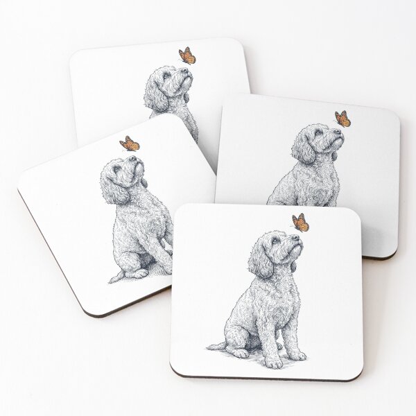 Item preview, Vintage Cockapoo with Butterfly Dog Lover designed and sold by DoodleTortle.