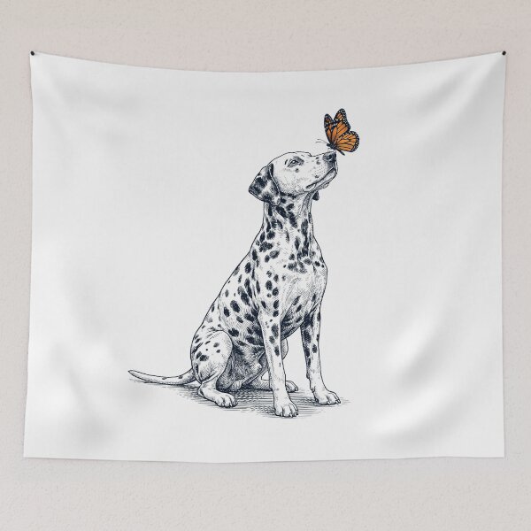 Item preview, Vintage Dalmatian with Butterfly Dog Lover designed and sold by DoodleTortle.