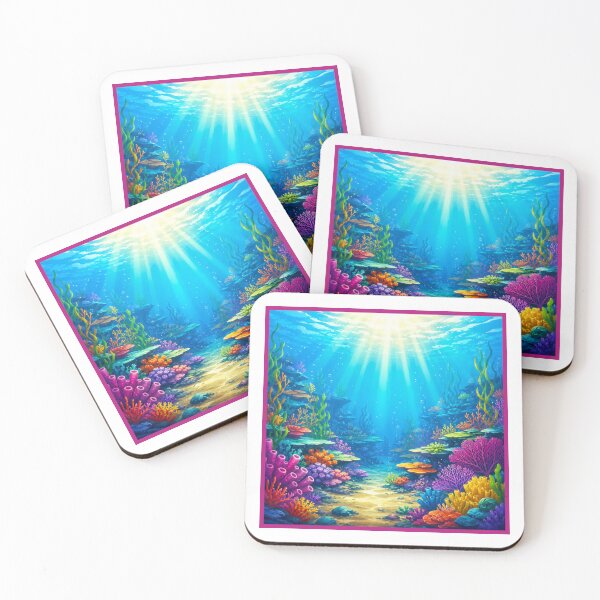 Item preview, Sunlit Vibrant Coral Reef Underwater Paradise Art designed and sold by PixelParinda.
