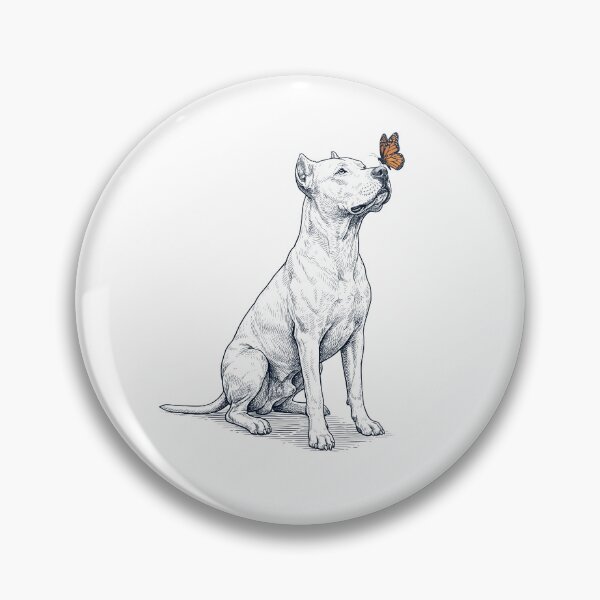 Aperçu de l'œuvre Dogo Argentino vintage avec papillon, amoureux des chiens créée et vendue par DoodleTortle.