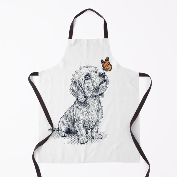 Item preview, Vintage Dandie Dinmont Terrier with Butterfly Dog Lover designed and sold by DoodleTortle.