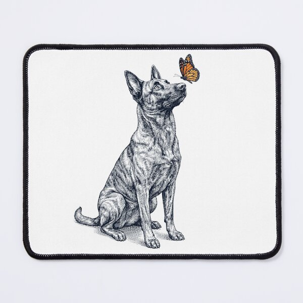 Item preview, Vintage Dutch Shepherd with Butterfly Dog Lover designed and sold by DoodleTortle.