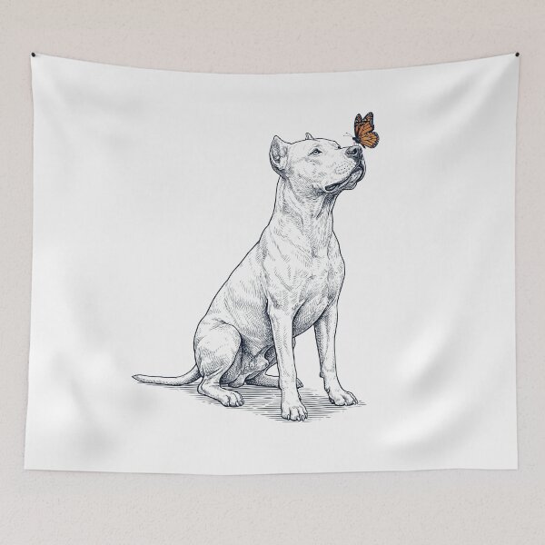 Item preview, Vintage Dogo Argentino with Butterfly Dog Lover designed and sold by DoodleTortle.