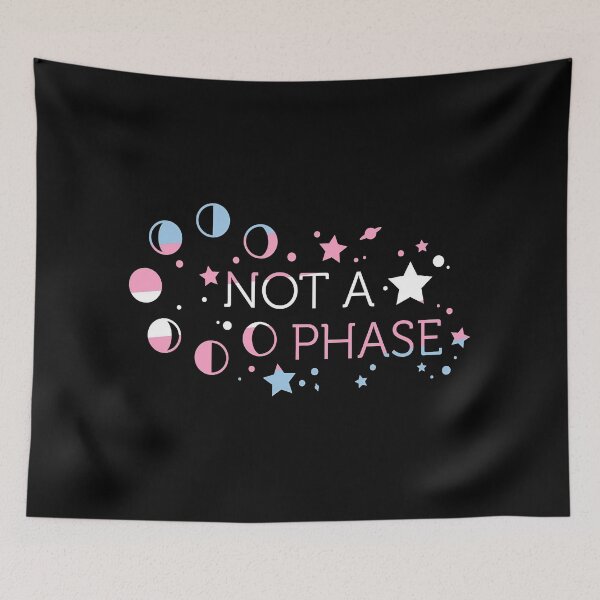 Item preview, Not A Phase Trans Pride Moon Phases LGBT Flag Aesthetic designed and sold by Namerreh59Art.