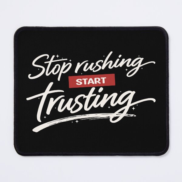 Item preview, Stop Rushing Start Trusting – Christian Faith Typography Design designed and sold by Verse & Vibes.