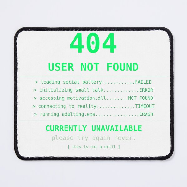 Item preview, Error 404 User Not Found Funny Sarcastic T-Shirt Introvert Tech Humor Burnout Gift designed and sold by GhostPress.
