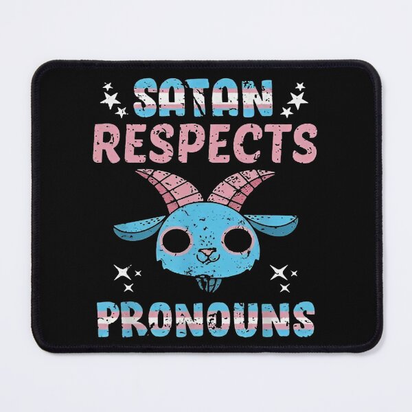 Item preview, Satan Respects Pronouns Funny Transgender Pride Goth Vintage designed and sold by Namerreh59Art.