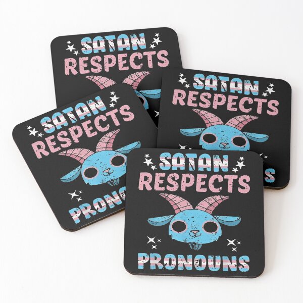 Item preview, Satan Respects Pronouns Funny Transgender Pride Goth Vintage designed and sold by Namerreh59Art.