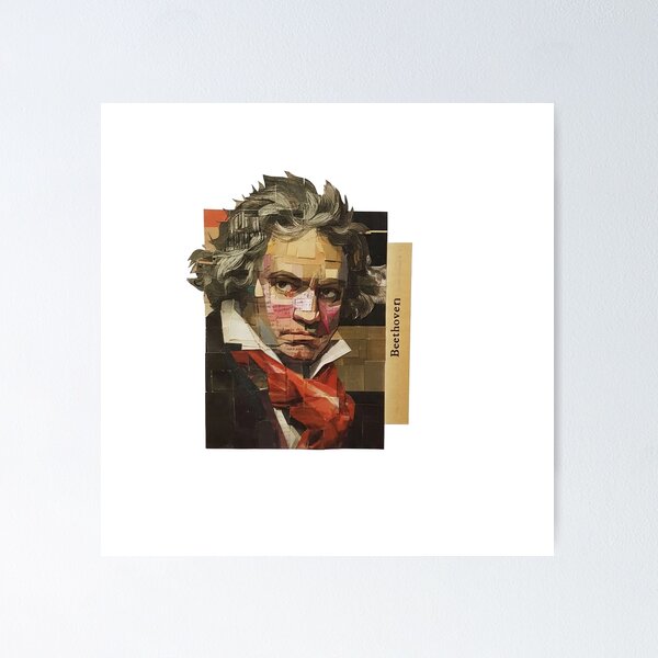 Item preview, Beethoven – Musical Collage Portrait Art Print | Classical Music Composer Poster designed and sold by OzzFrequency.