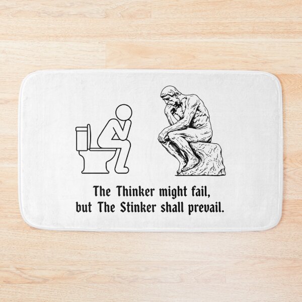 Item preview, The Stinker Shall Prevail. Funny Philosophy Meme. Rodin Thinker Parody. Absurd Humor Art. designed and sold by MalisoStickers.