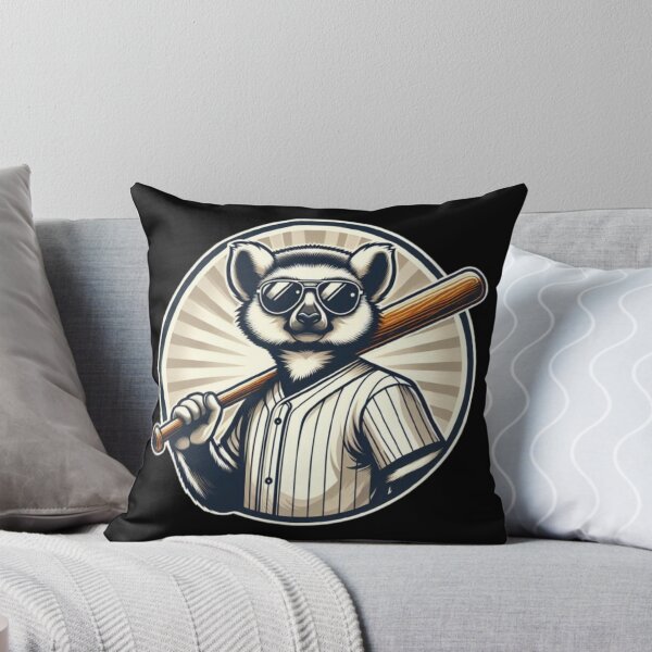 Item preview, Baseball Lemur – Whimsical Sports Animal Art designed and sold by Dogandesighn.