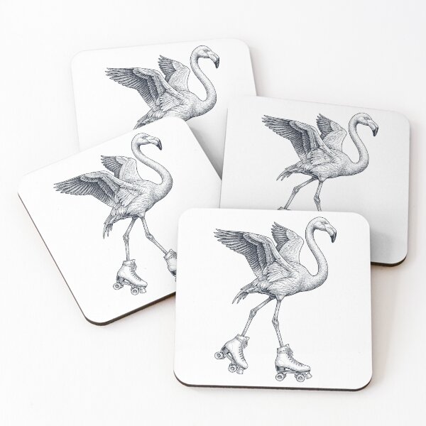 Artikelvorschau, Vintage Flamingo Rollschuhe für Tierliebhaber entworfen und verkauft von TerryConnells.