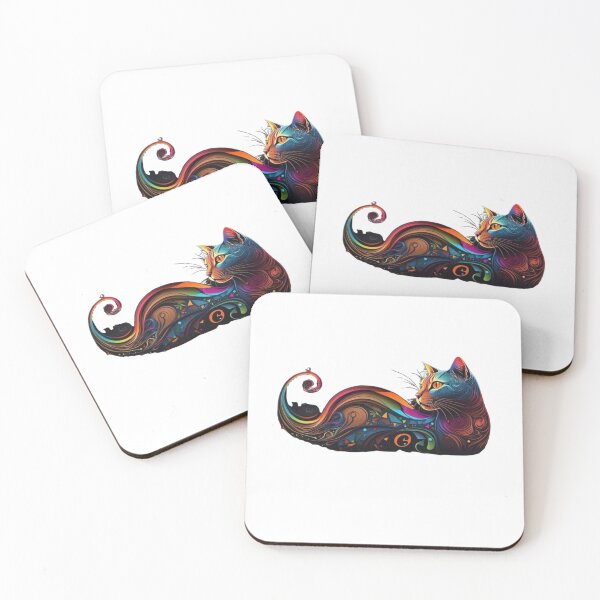 Item preview, Rainbow Kitten in Falling Petals - Vibrant Colorful Cat designed and sold by Pani Kara.