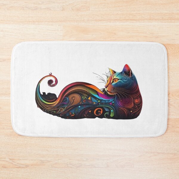 Item preview, Rainbow Kitten in Falling Petals - Vibrant Colorful Cat designed and sold by Pani Kara.
